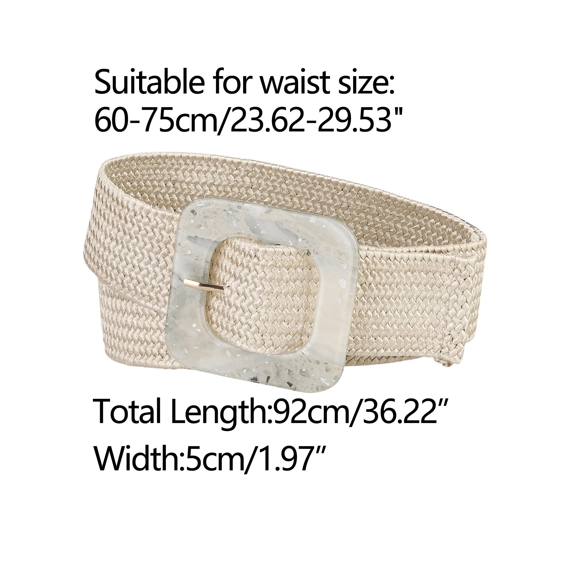 Stretchy Wide Braided Square Buckle Adjustable Waist Belt sold by Allegra K product image thumbnail 3
