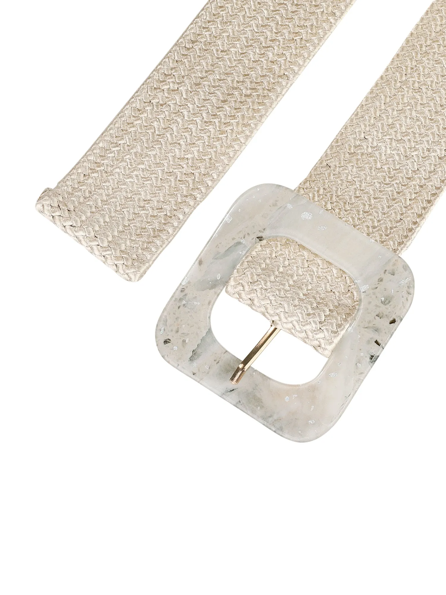 Stretchy Wide Braided Square Buckle Adjustable Waist Belt sold by Allegra K product image thumbnail 2