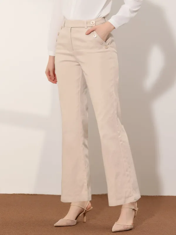 Bell Bottom 70s Long Pants High Waist Elegant Work Trousers sold by Allegra K