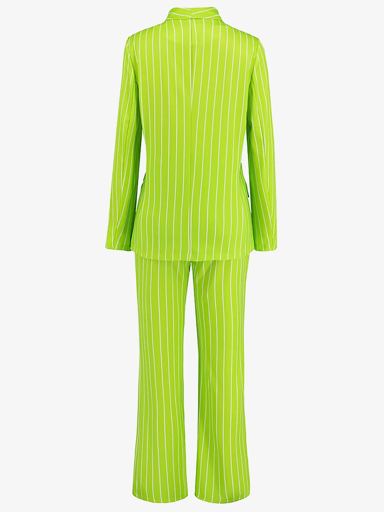 2 Pieces Shawl Collar Striped Long Sleeve Blazer & Straight Leg Pants Suit Sets sold by Allegra K product image thumbnail 5