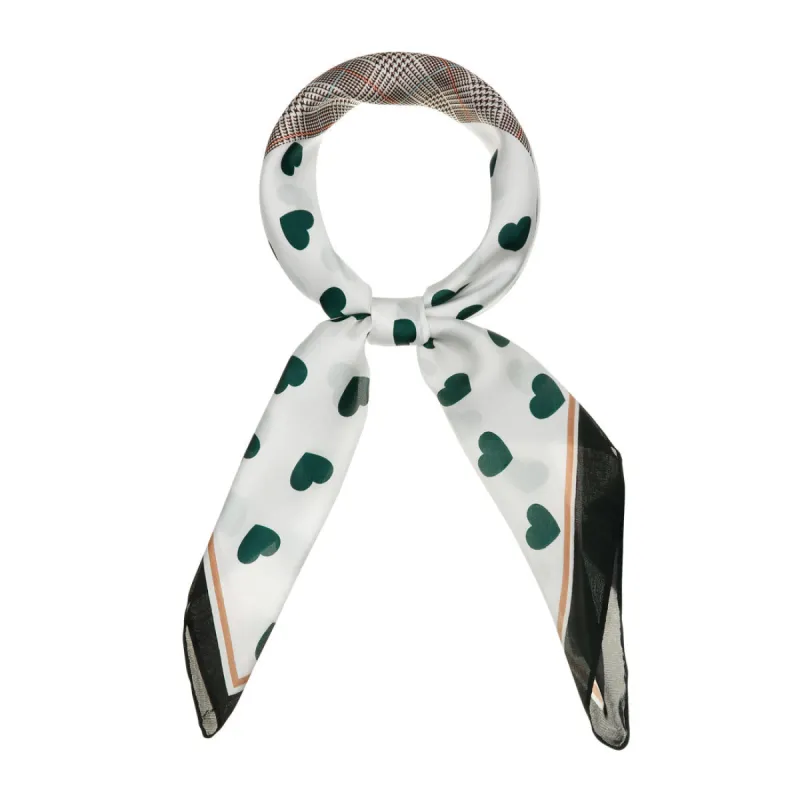 Love Heart Printed Square Kerchief Head Neck Scarf Neckerchief sold by Allegra K
