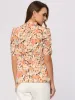 Ruffle Mock Neck Puff Half Sleeve Chiffon Floral Tops sold by Allegra K