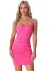 Sweetheart Halter Neck Ruched Backless Bodycon Mini Dress sold by Allegra K