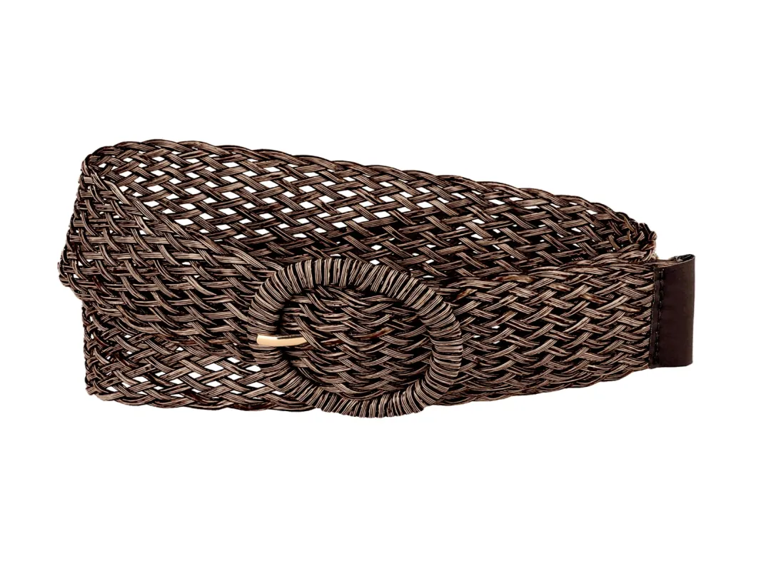 Skinny Waist Braided Dress Round Metal Buckle Adjustable Belts sold by Allegra K