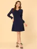 Ruffle V Neck Mesh Sheer Panel Long Sleeve Chiffon Mini Dress sold by Allegra K