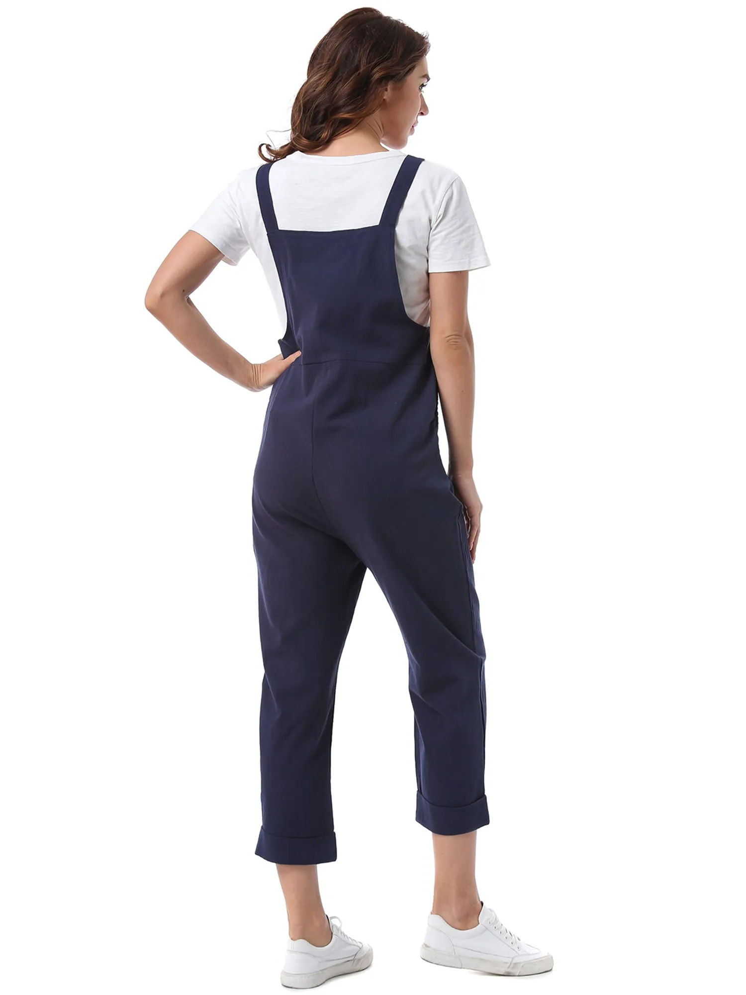 Summer Cotton Pockets Casual Sleeveless Baggy Loose Jumpsuits sold by Allegra K product image thumbnail 5