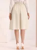 Women's Elastic Waist Single Breasted High Waisted A-Line Flared Midi Skirt sold by Allegra K