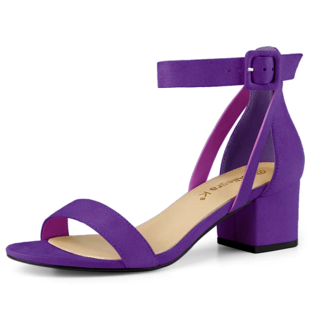 Faux Suede Ankle Strap Block Low Heel Sandals sold by Allegra K product image thumbnail 2