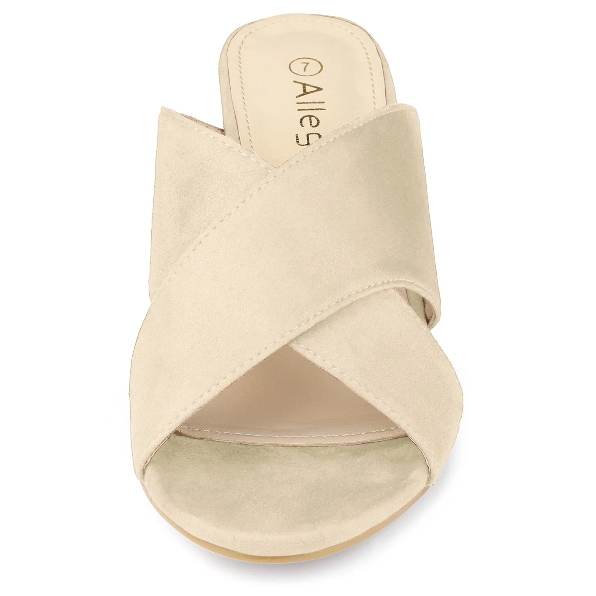 Crisscross Strap Block Heel Slide Sandals sold by Allegra K product image thumbnail 3