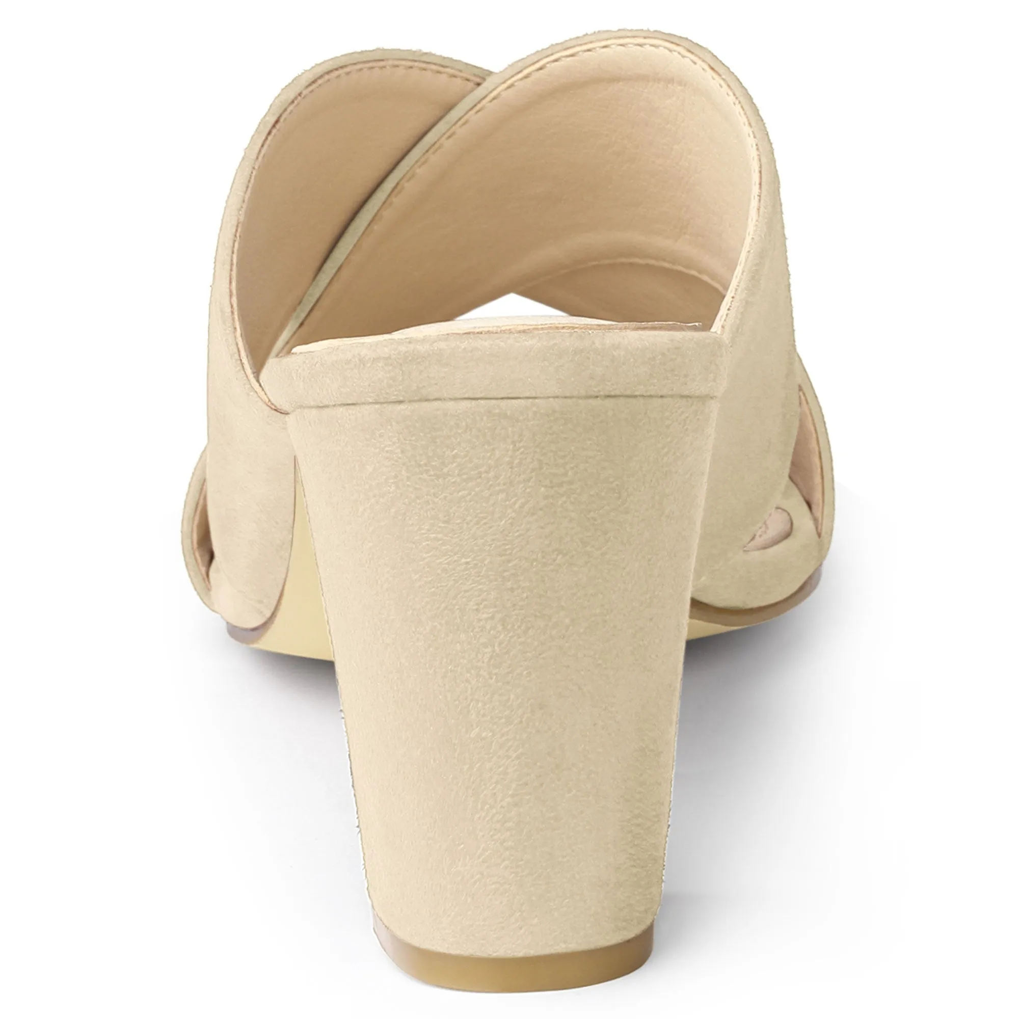 Crisscross Strap Block Heel Slide Sandals sold by Allegra K product image thumbnail 4