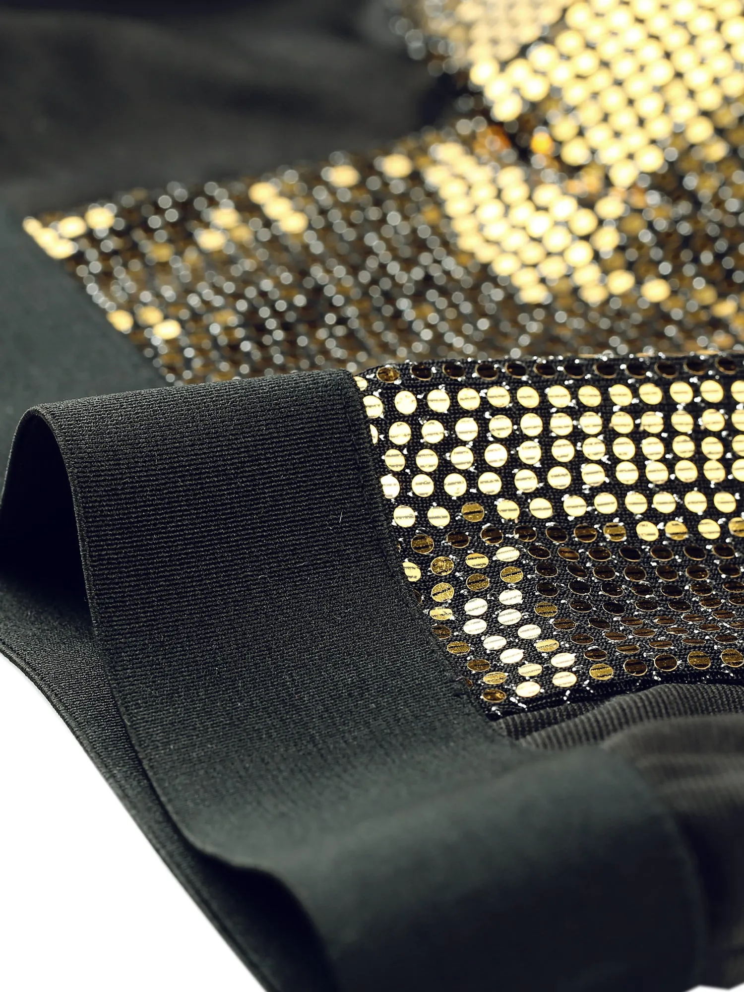 Sequined Spaghetti Strap Deep V Party Tube Crop Top sold by Allegra K product image thumbnail 5
