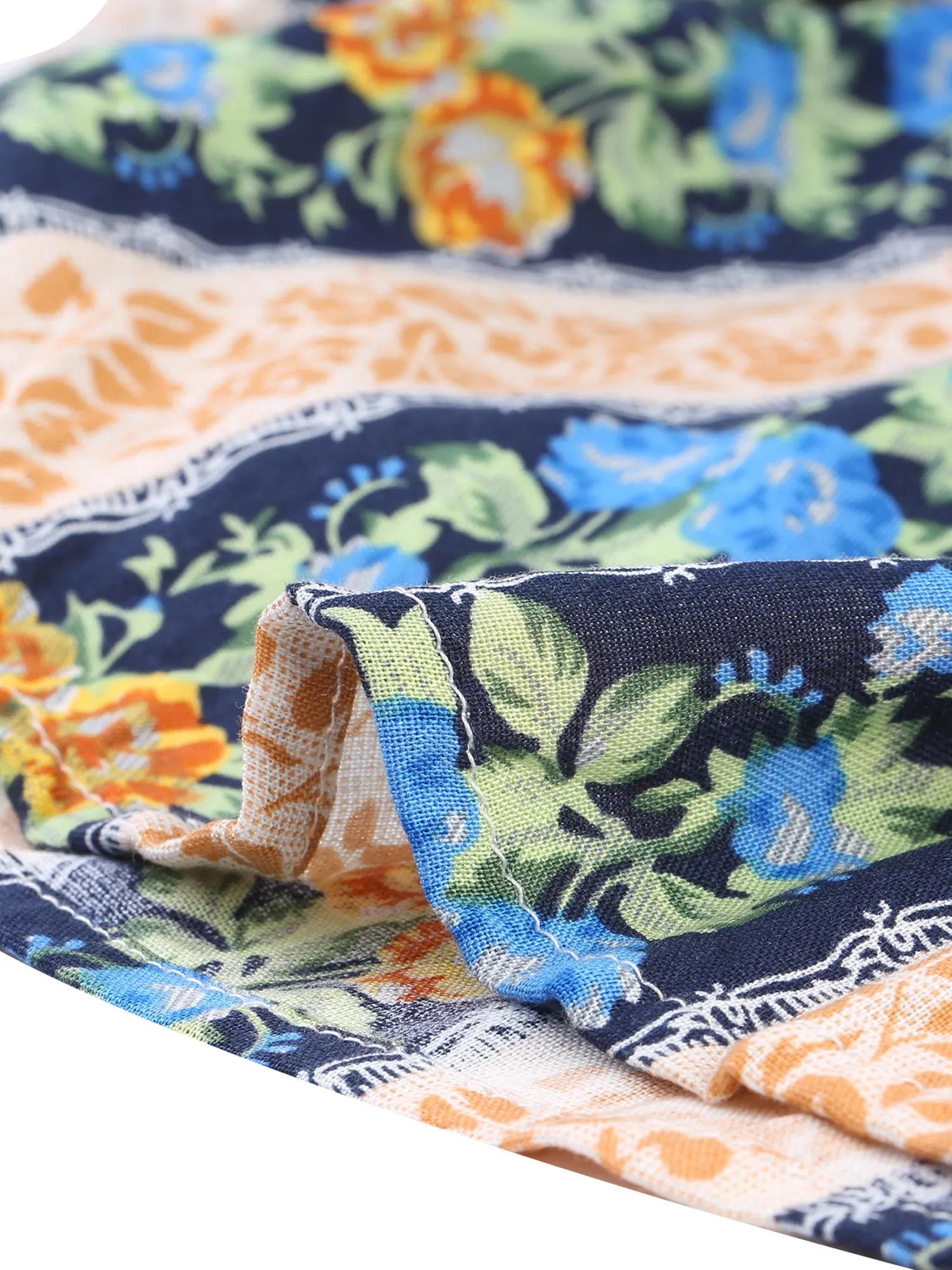 Floral Print Halter Neck Sleeveless Backless Beach Short Jumpsuit sold by Allegra K product image thumbnail 4