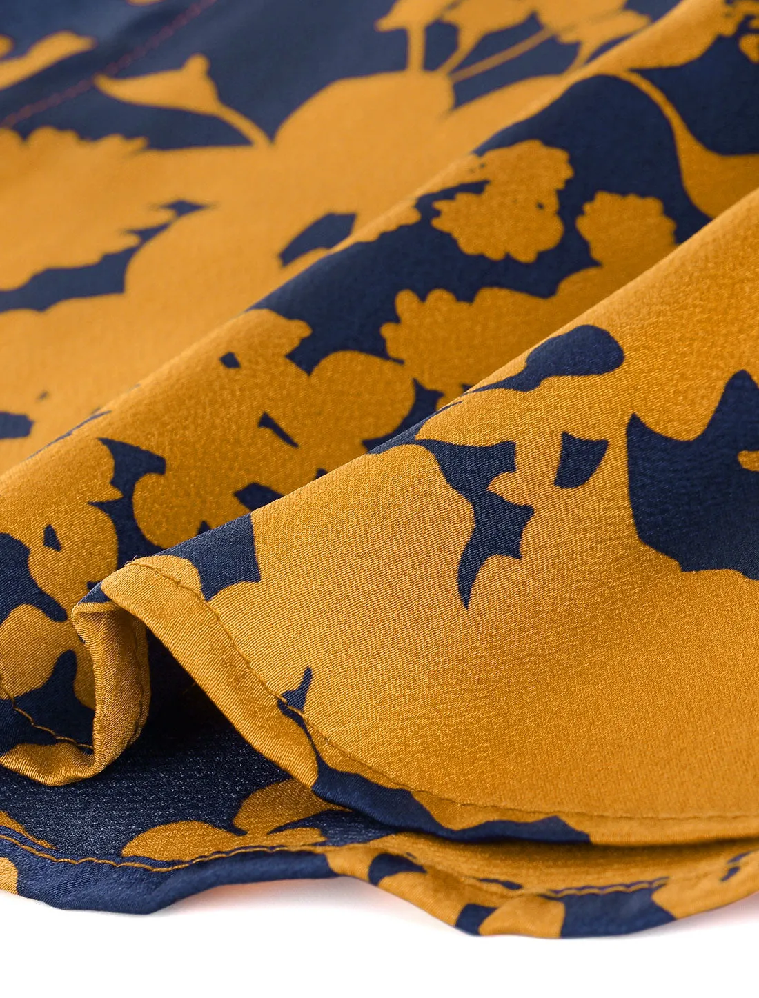 Slits Front High Waist A-Line Belted Floral Flowy Midi Skirt sold by Allegra K product image thumbnail 5