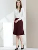 Split A-Line Elastic Back Tie Waist Midi Skirt sold by Allegra K