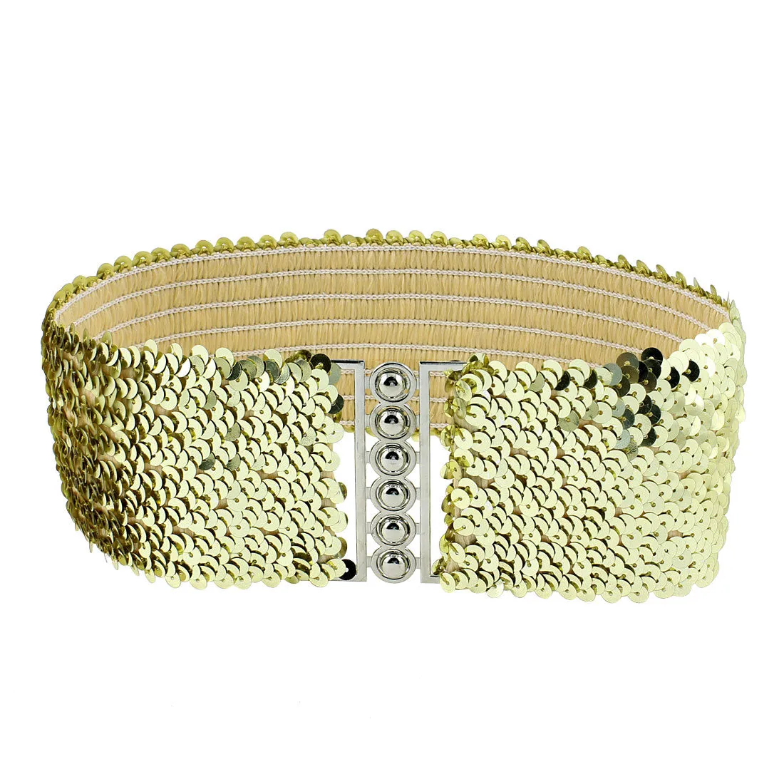 Woman Sequin Detail 7cm Wide Textured Strentchy Waist Cinch Belt Waistbelt sold by Allegra K product image thumbnail 2