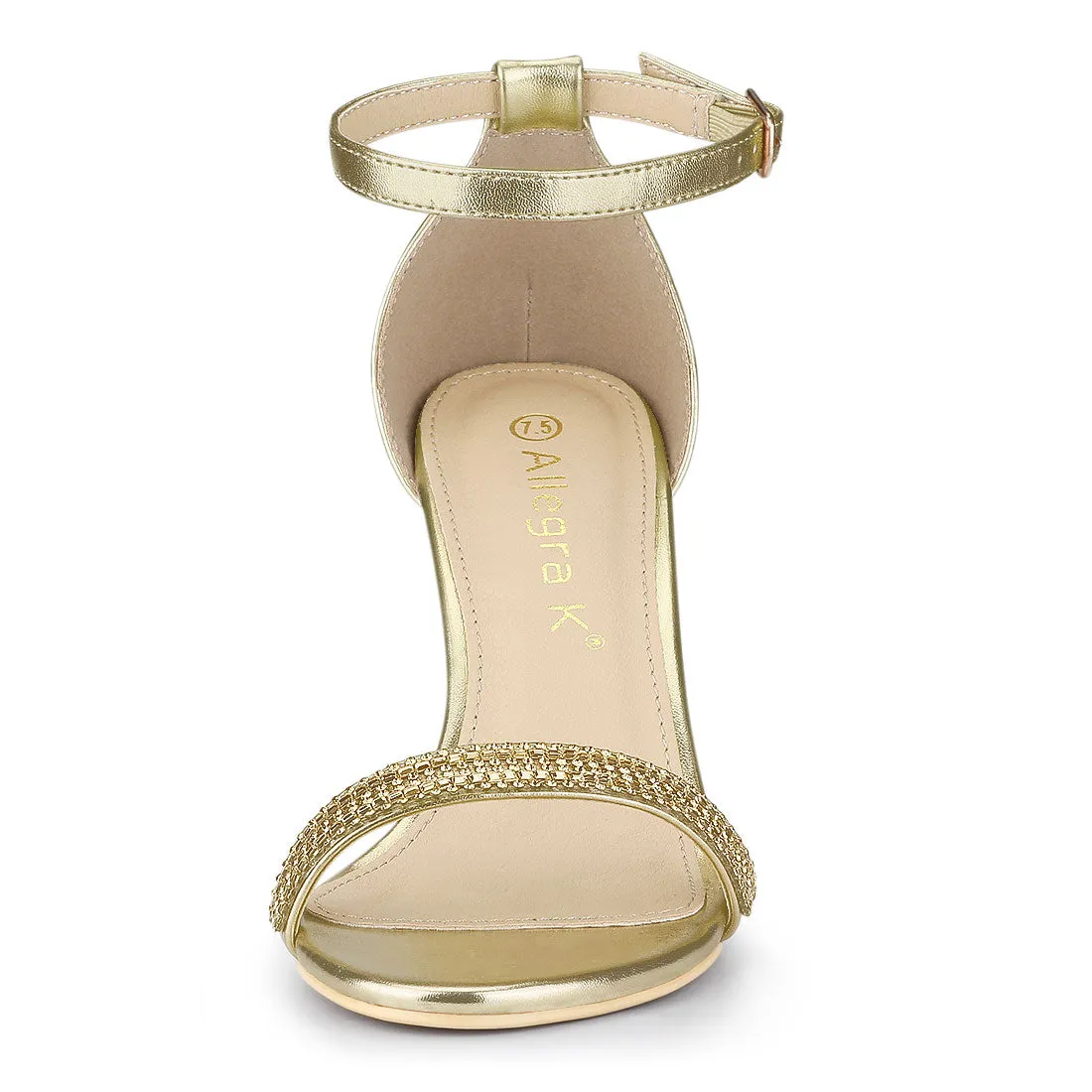 Stiletto Heel Rhinestone Ankle Strap Sandals sold by Allegra K product image thumbnail 4