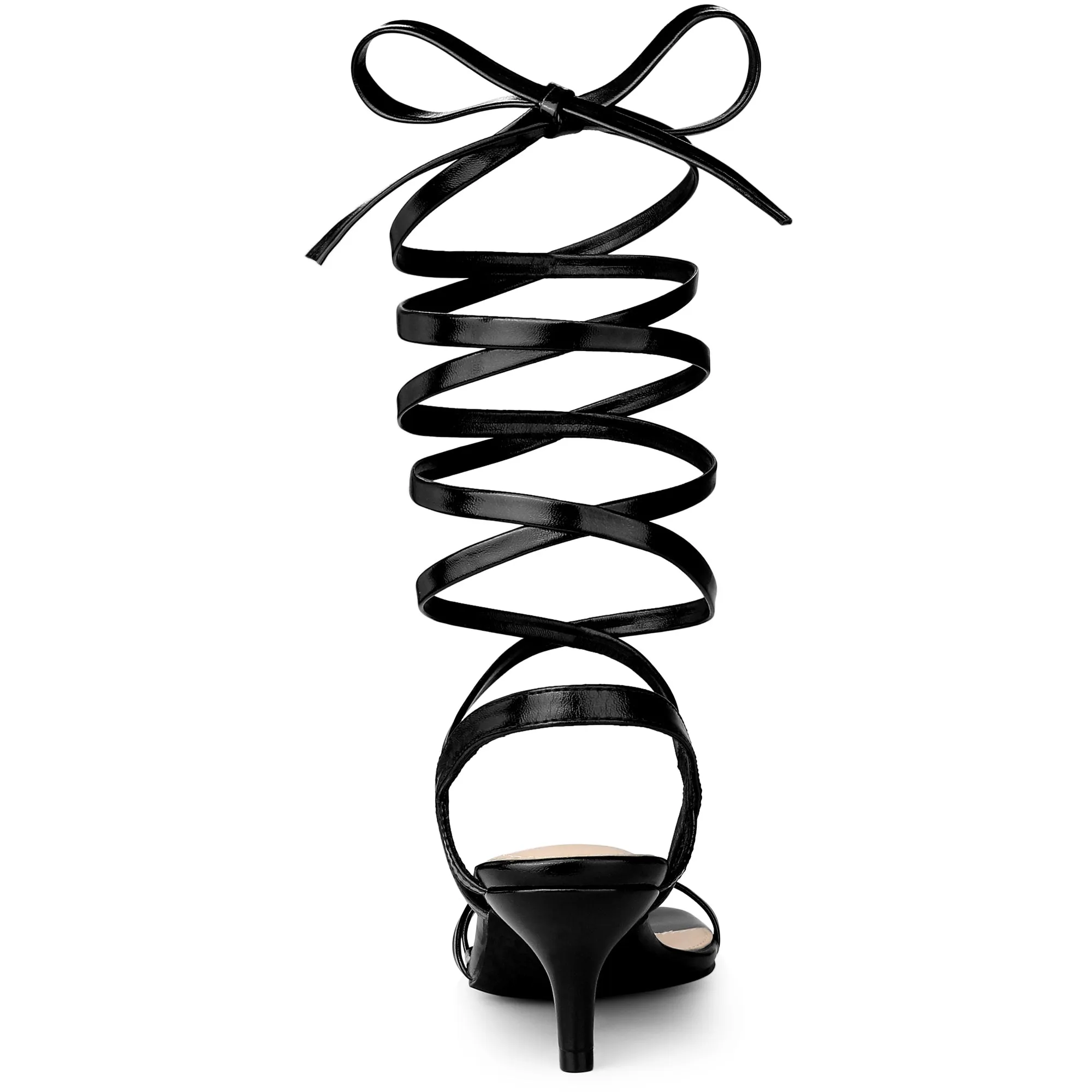 Women's Strappy Lace Up Slingback Kitten Heel Sandals sold by Allegra K product image thumbnail 4