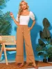 Casual Loose High Waist Drawstring Wide Leg Palazzo Paper Bag Pants sold by Allegra K