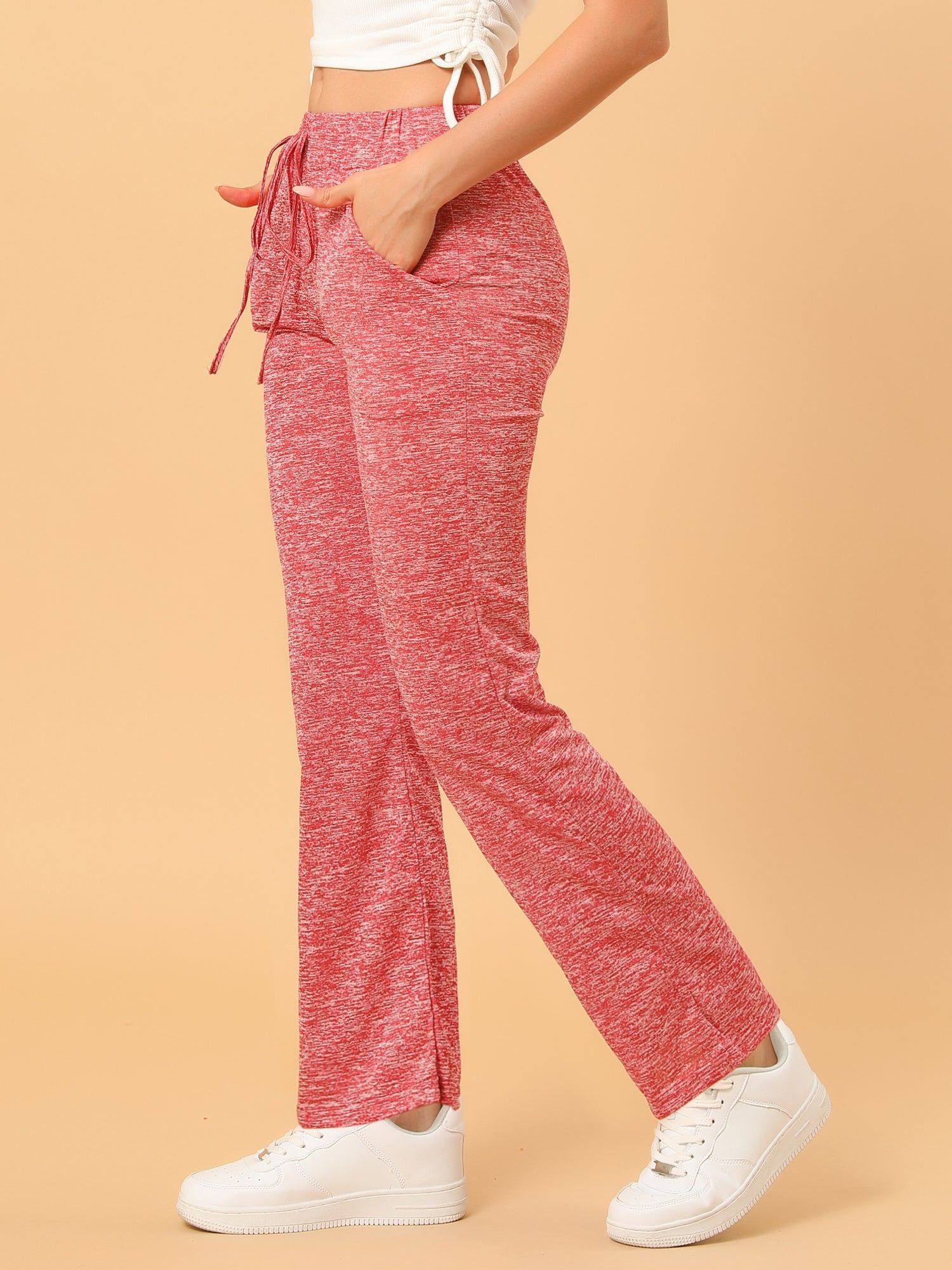 Bootcut Stretchy Comfy Lounge Drawstring Pockets Yoga Joggers sold by Allegra K