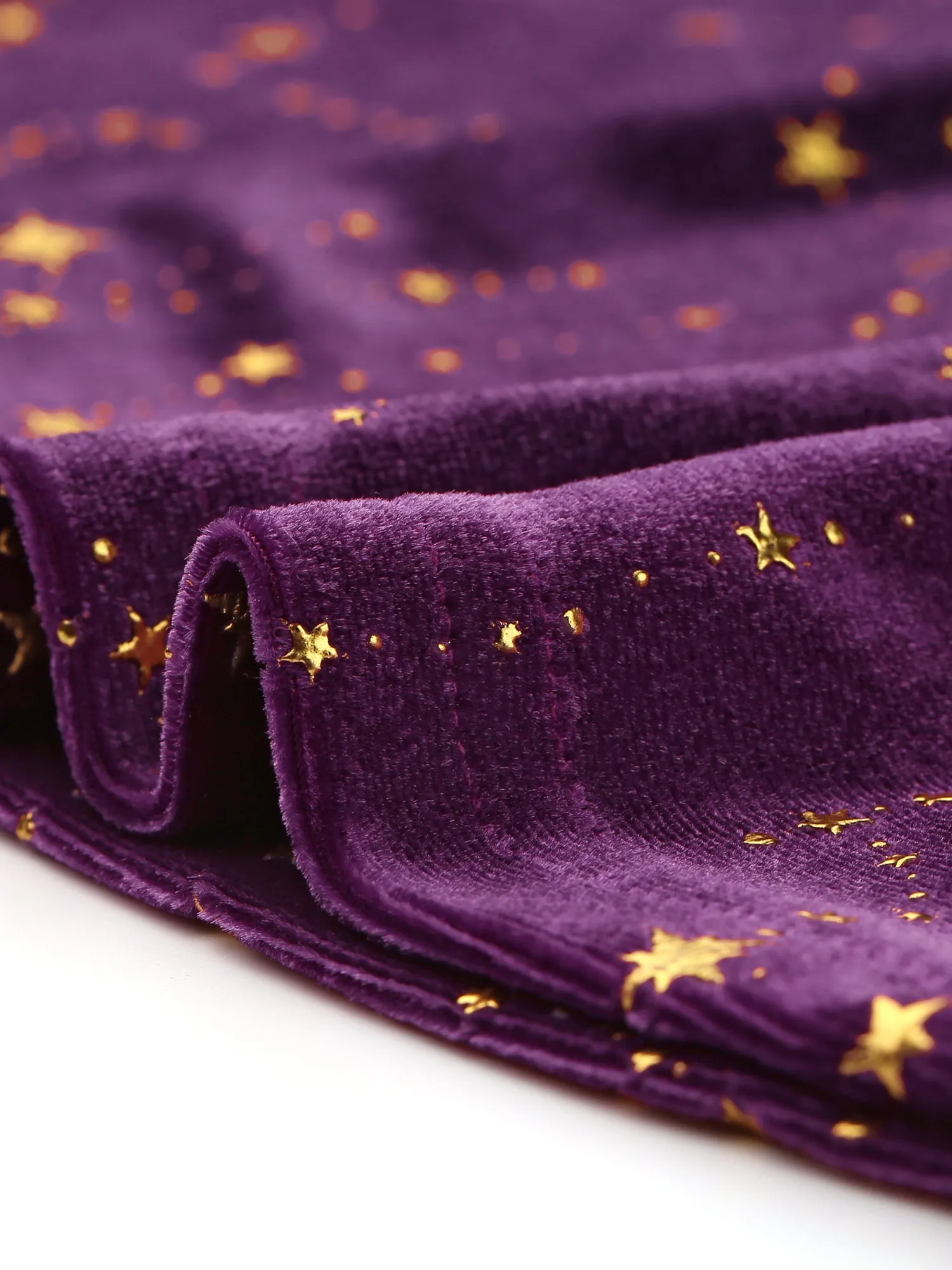 Velvet V-Neck Long Sleeve Gilding Shiny Metallic Stars Top sold by Allegra K product image thumbnail 5