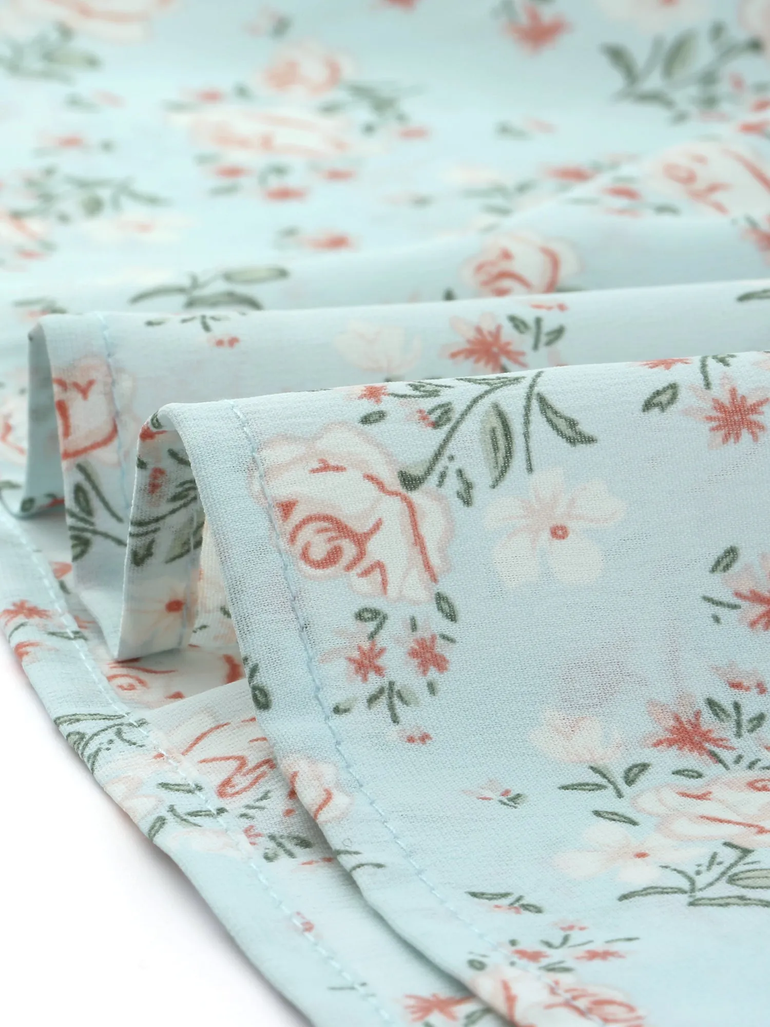 Floral Print A-line V Neck Tie Waist Puff Sleeve Midi Dress sold by Allegra K product image thumbnail 4