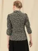 Printed 3/4 Sleeve Office Turndown Collar Button Up Shirt sold by Allegra K