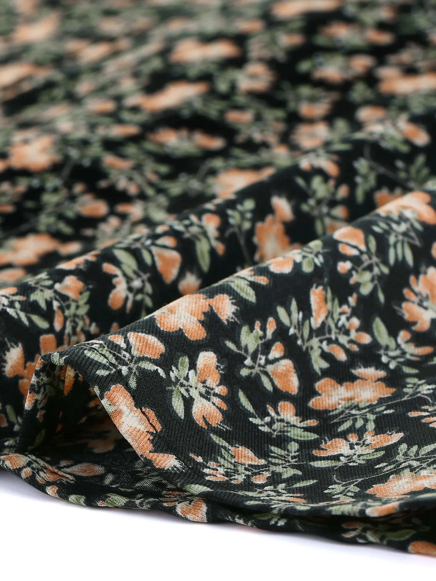 Printed 3/4 Sleeve Office Turndown Collar Button Up Shirt sold by Allegra K product image thumbnail 5