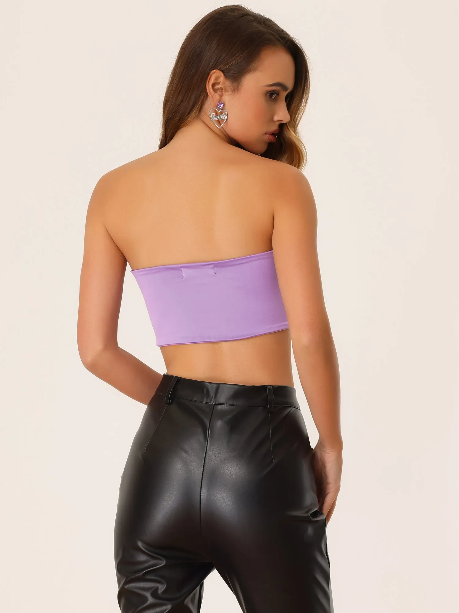 Y2K Criss Cross Hollow Out Party Club Cropped Cami Tank Tube Top sold by Allegra K product image thumbnail 4