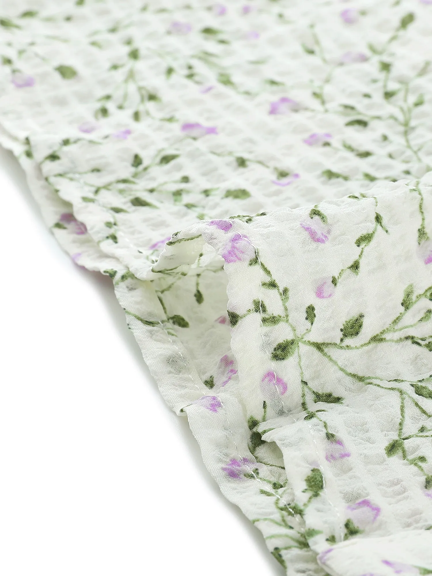 Allegra K Floral Blouse Ruffle Neck Long Sleeve Button Front Shirt sold by Allegra K product image thumbnail 5