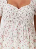 Puff Short Sleeve Floral Shirred Ruffle Peplum Blouse sold by Allegra K