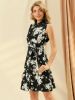 Summer Sleeveless Collared Button Down Floral Print Dress sold by Allegra K