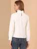 Cotton Shirt Ruffle Mock Neck Lace Peasant Long Sleeve Tops sold by Allegra K