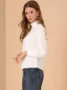 Cotton Shirt Ruffle Mock Neck Lace Peasant Long Sleeve Tops sold by Allegra K