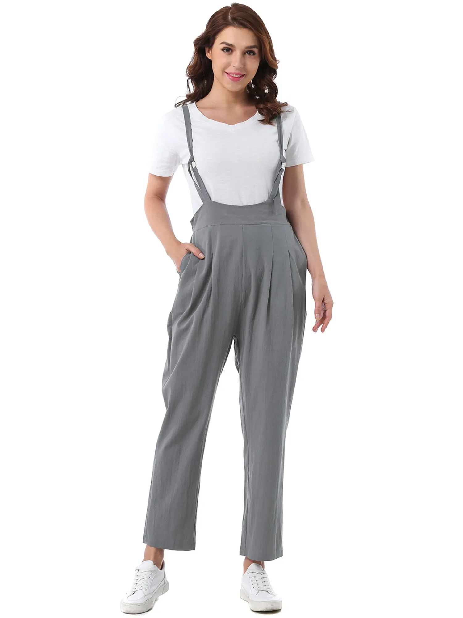 Casual Sleeveless Jumpsuit Adjustable Straps Overalls with Pocket sold by Allegra K product image thumbnail 4