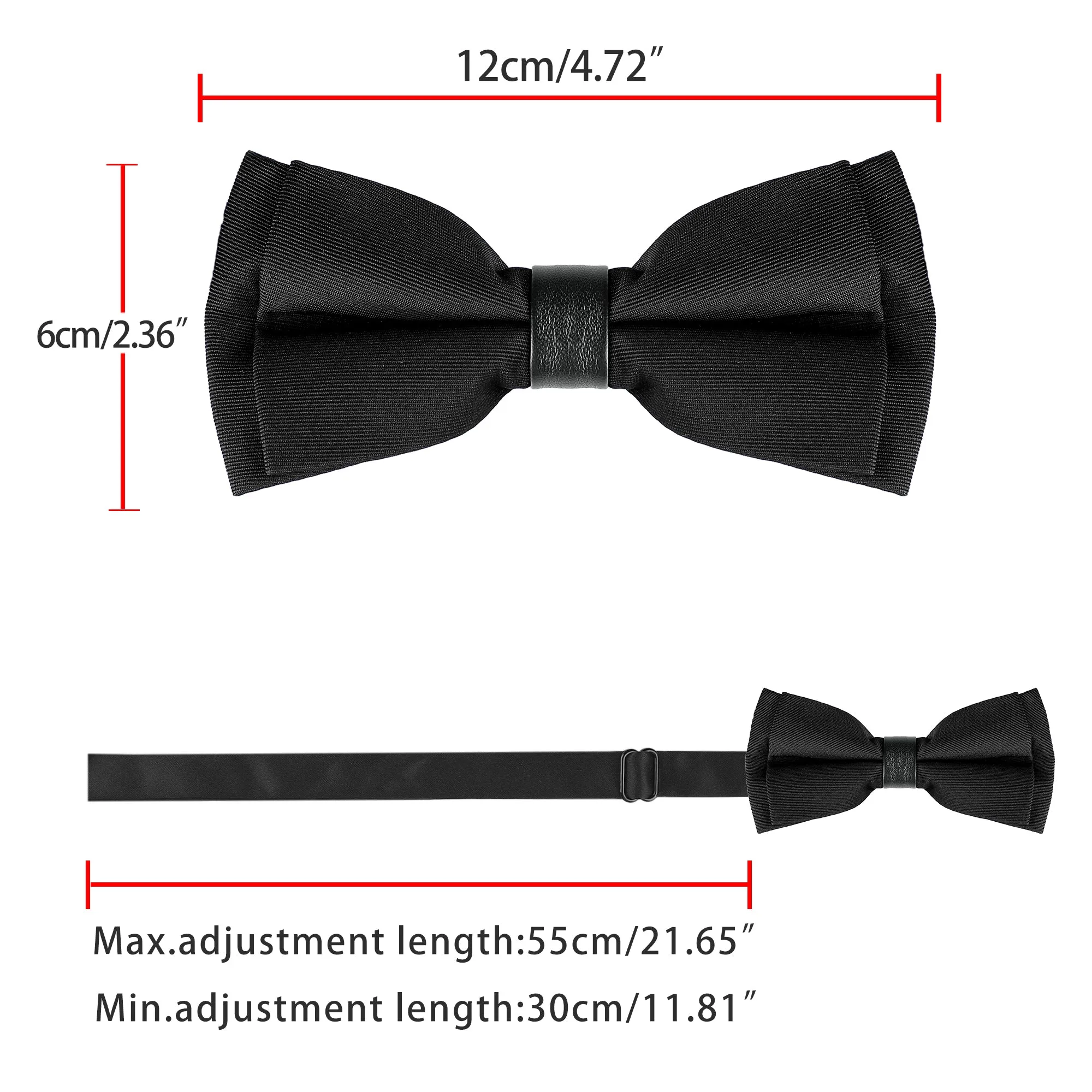 Formal Solid Adjustable Straps Pre-Tied Bow Ties Men Bowties sold by Allegra K product image thumbnail 4
