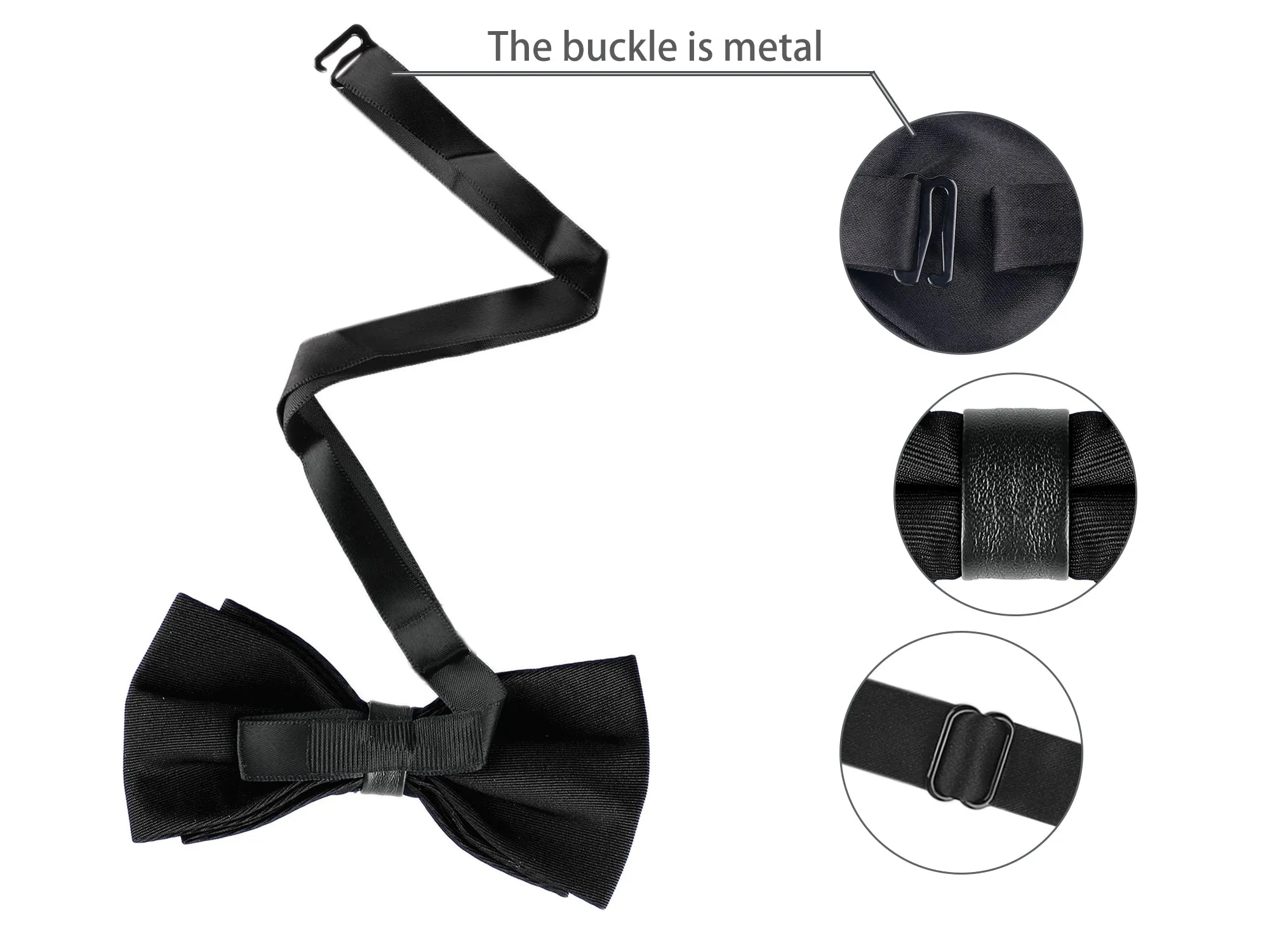 Formal Solid Adjustable Straps Pre-Tied Bow Ties Men Bowties sold by Allegra K product image thumbnail 3