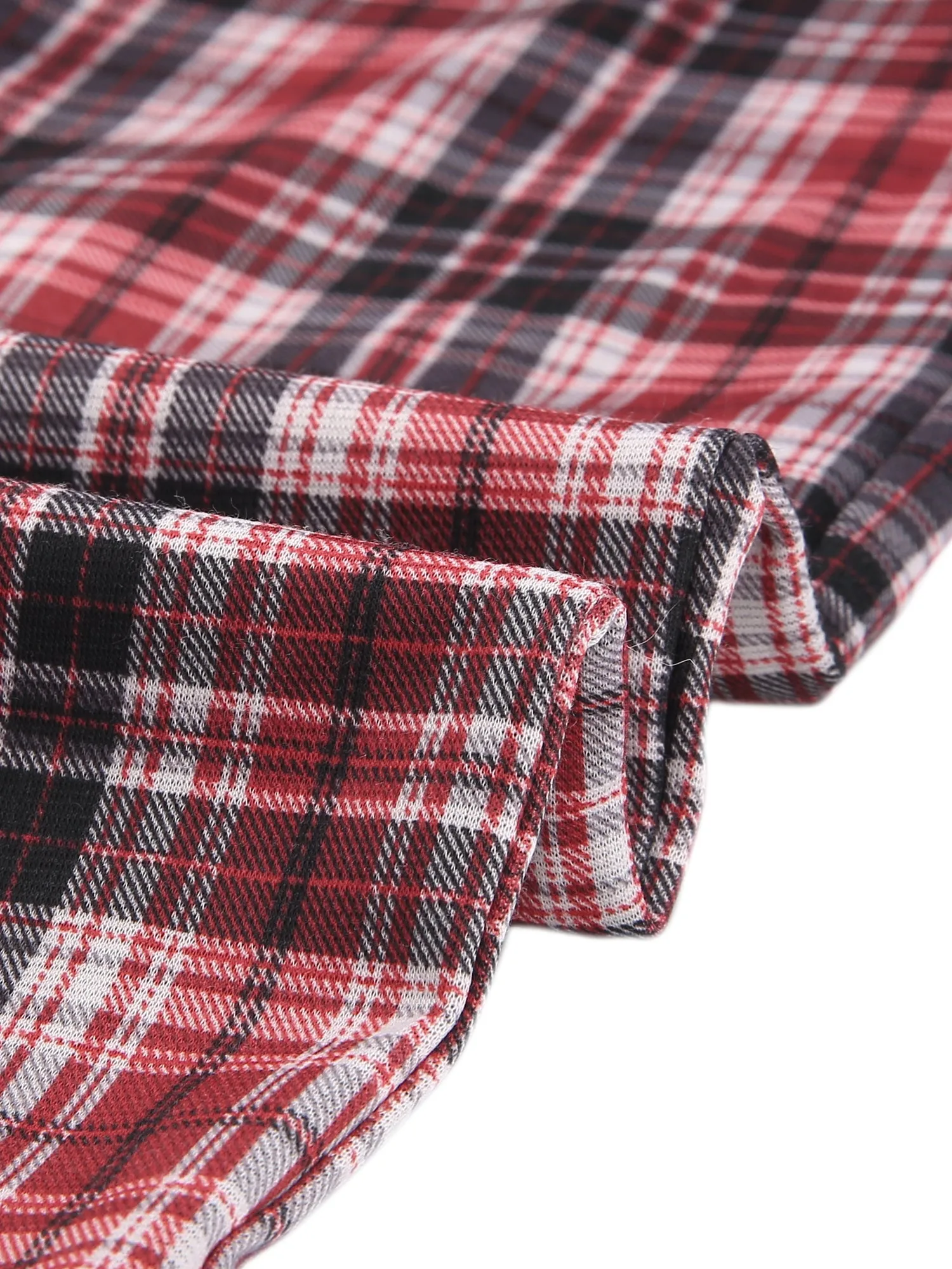 Plaid Cropped Trousers Button Casual Tartan Check Work Pants sold by Allegra K product image thumbnail 5