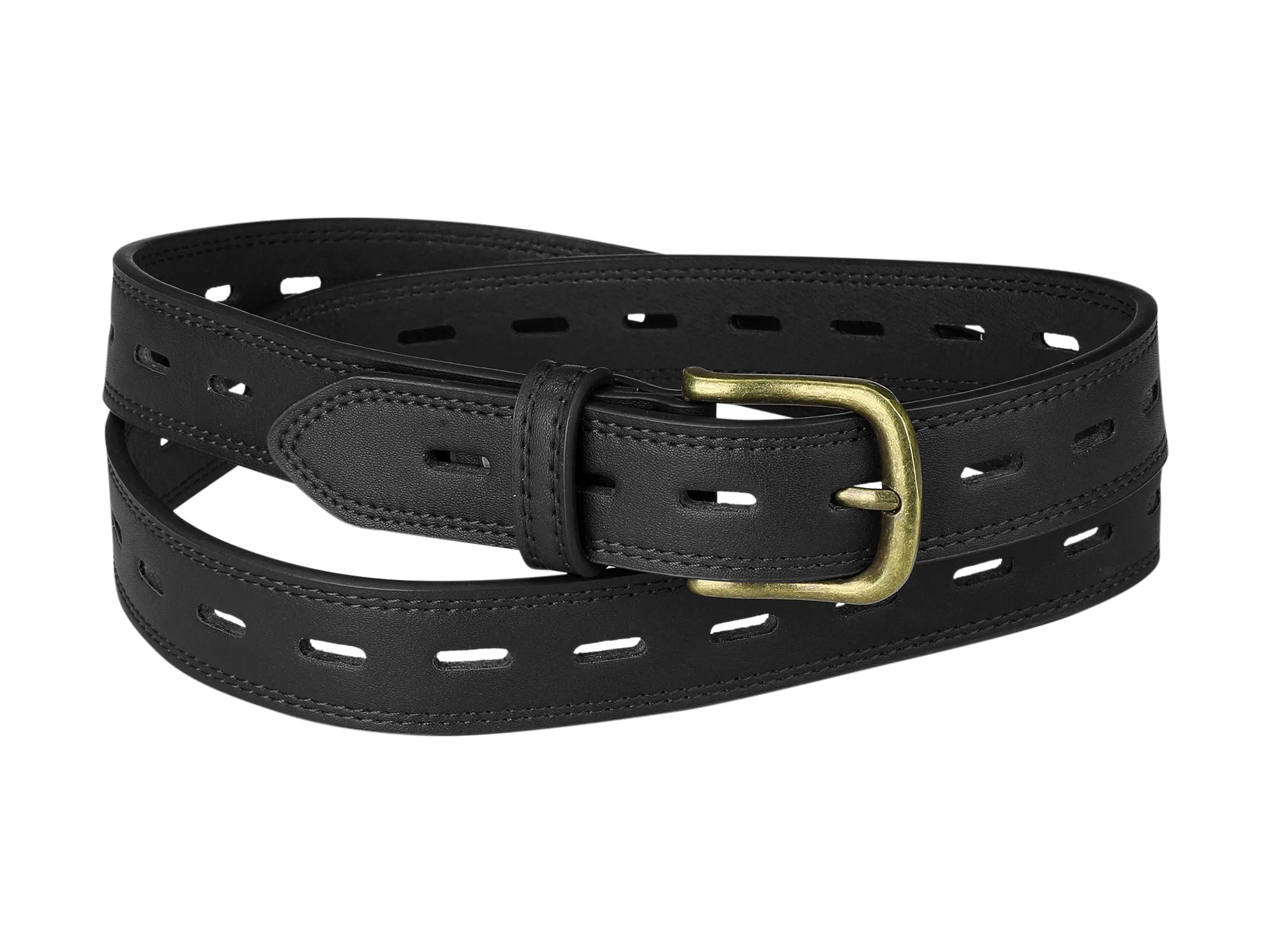 Retro Faux Leather Hollow Waist Buckle Belt sold by Allegra K