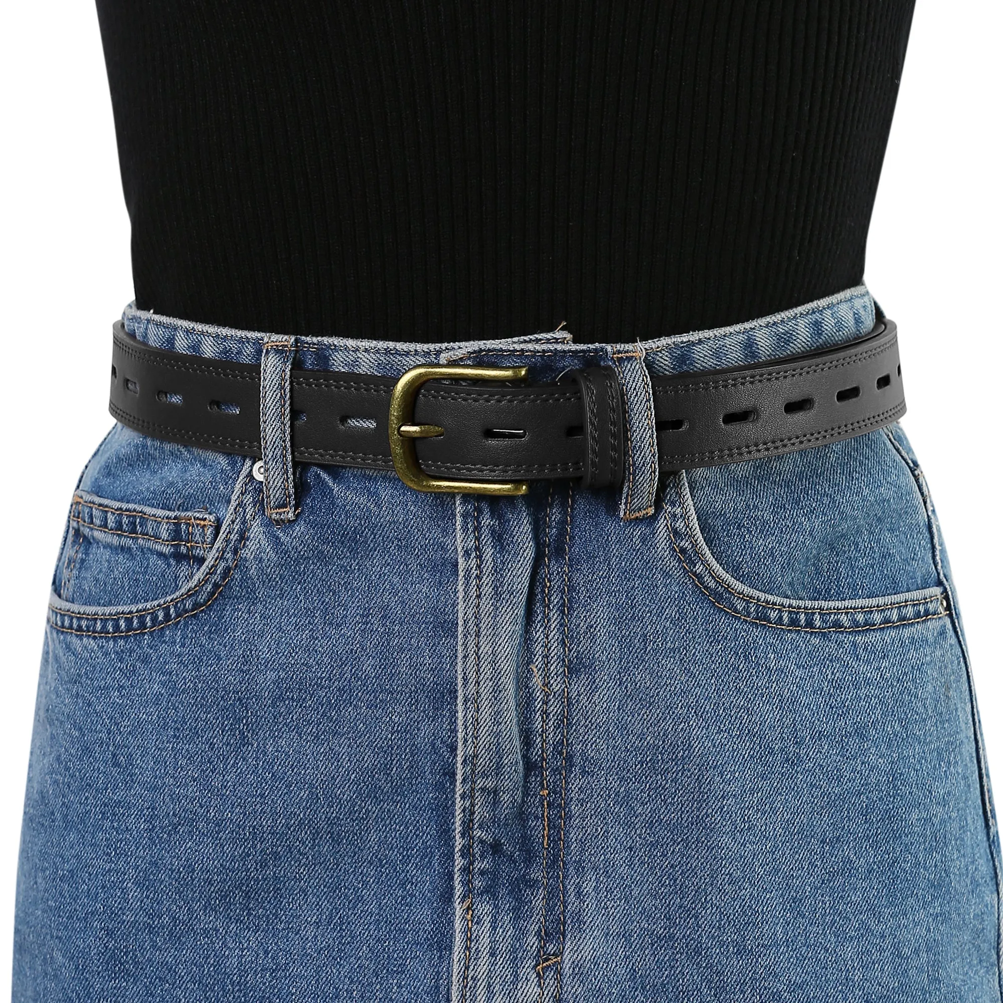 Retro Faux Leather Hollow Waist Buckle Belt sold by Allegra K product image thumbnail 4