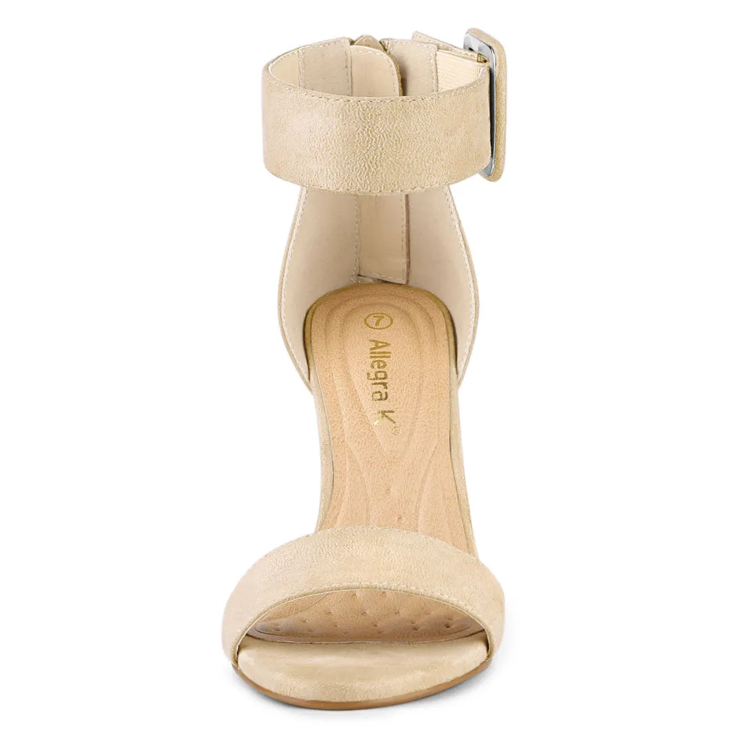 Buckle Decor Back Zip Ankle Strap Block High Heel Sandals sold by Allegra K product image thumbnail 3