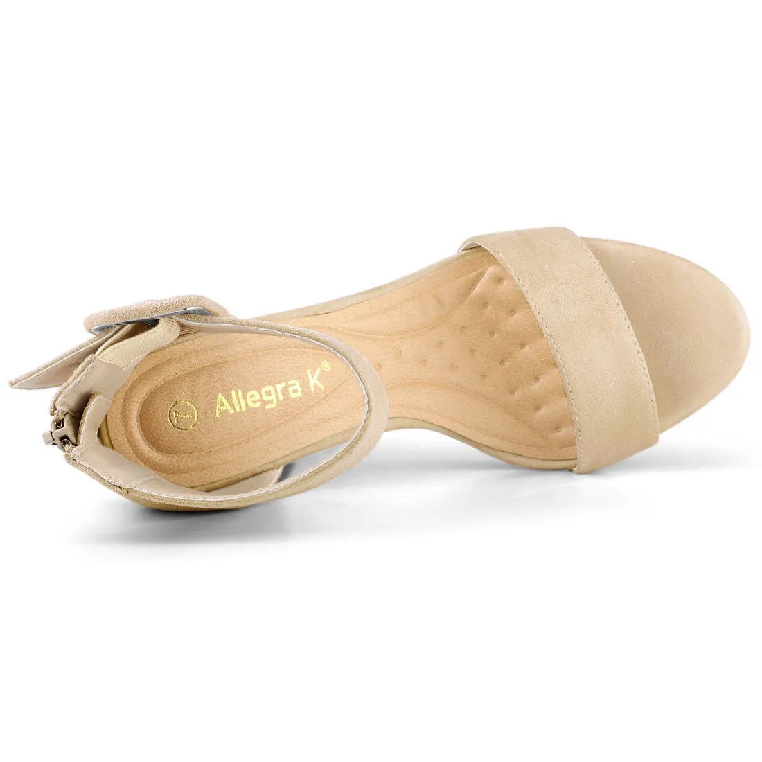 Buckle Decor Back Zip Ankle Strap Block High Heel Sandals sold by Allegra K product image thumbnail 5