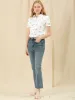 Floral Printed Peter Pan Collar Cotton Short Sleeve Shirt sold by Allegra K