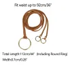 Women PU Leather Skinny Rope Belt Round Ring Endings Self Tie Waistband Thin Waist Strap sold by Allegra K