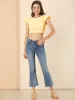 Summer Backless Blouse Short Sleeve Tie Back Crop Top sold by Allegra K