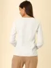 Long Sleeve Casual Lace Trim Career V Neck Blouse sold by Allegra K