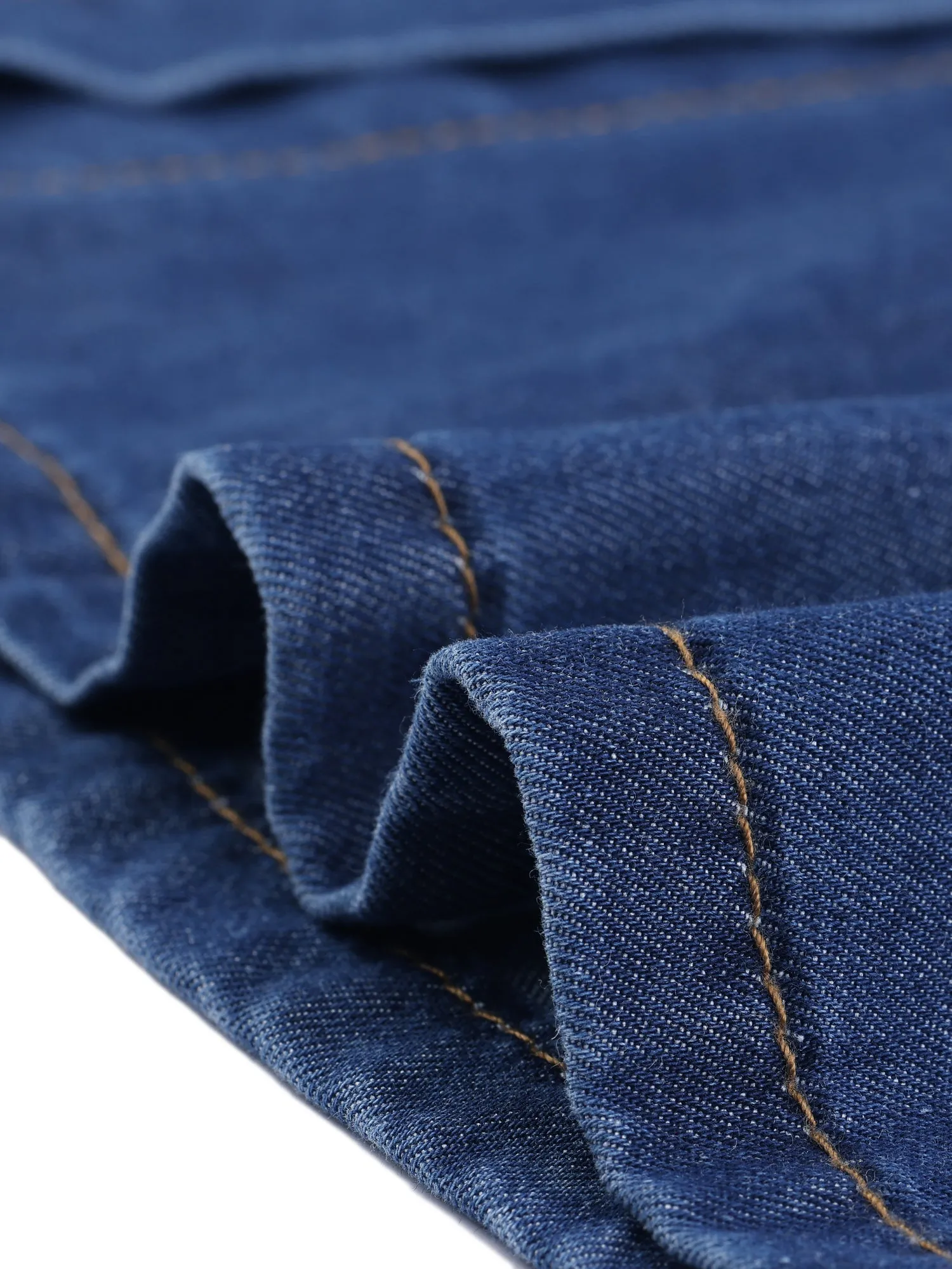 Button Front Overall Denim Midi Suspender Skirt with Pockets sold by Allegra K product image thumbnail 4