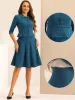 2 Piece 3/4 Sleeve Cropped Belted Blazer and Pleated Skirt Business Suit Sets sold by Allegra K