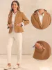 Contrast One Button Notched Lapel Work Office Blazer sold by Allegra K