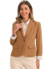 Contrast One Button Notched Lapel Work Office Blazer sold by Allegra K