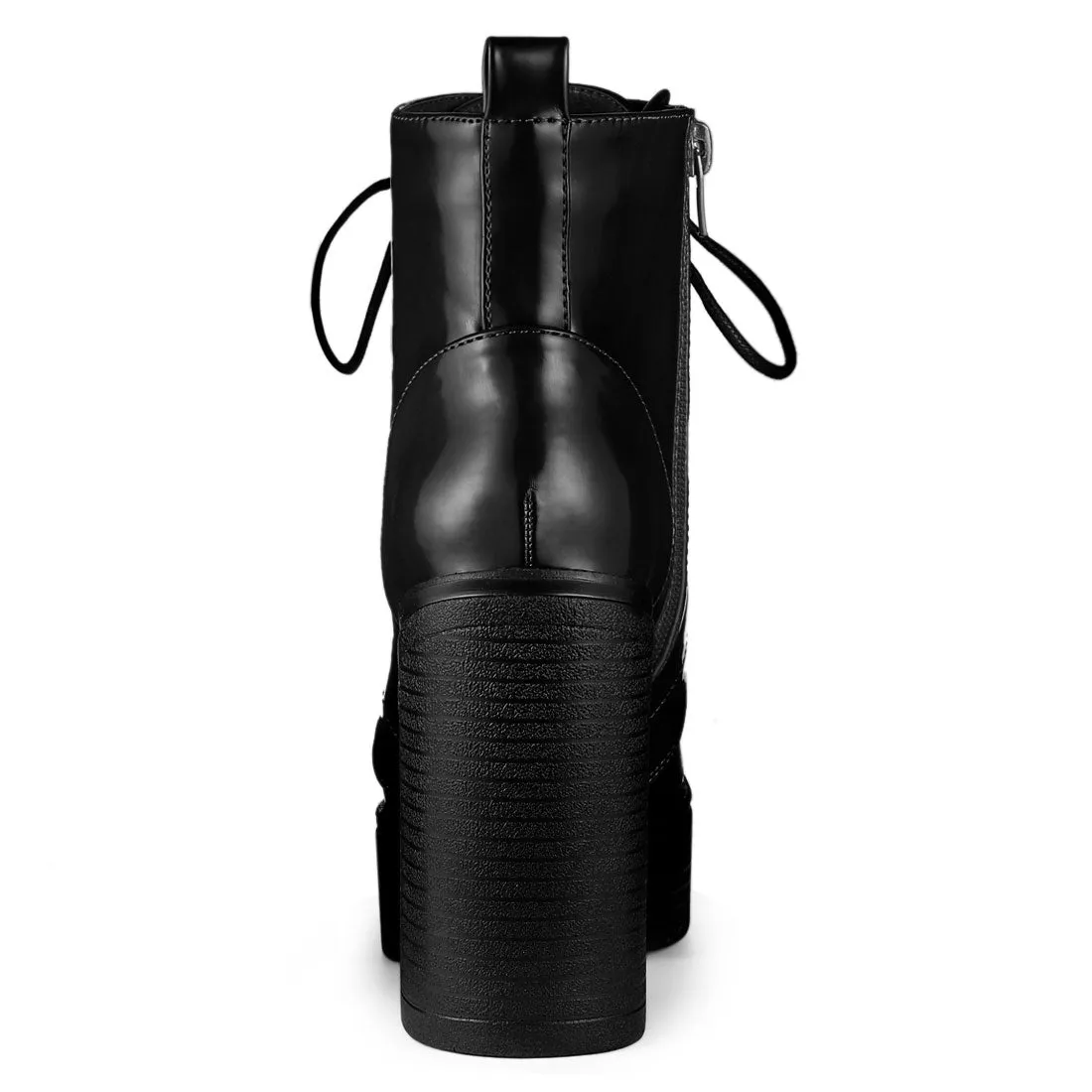 Platform Chunky High Heel Lace Up Combat Boots sold by Allegra K product image thumbnail 4